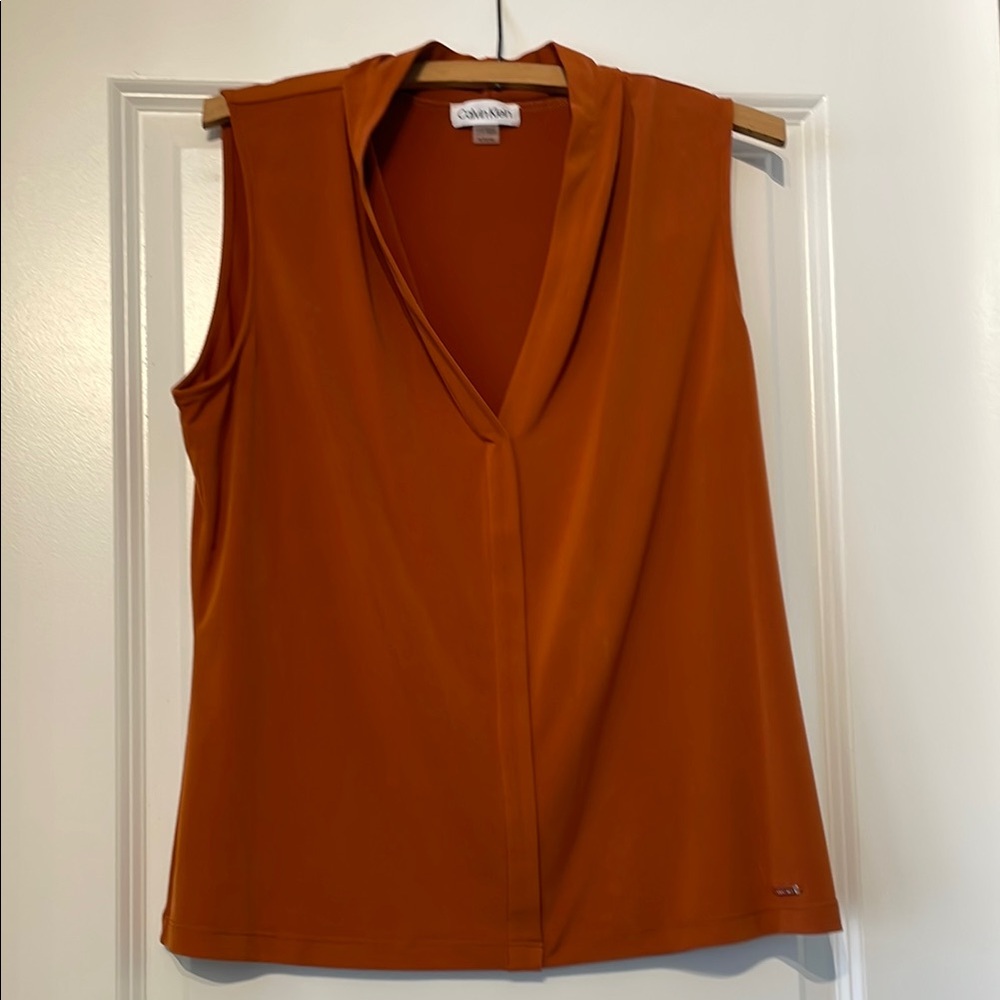 Calvin Klein Women's Orange Sleeveless Top